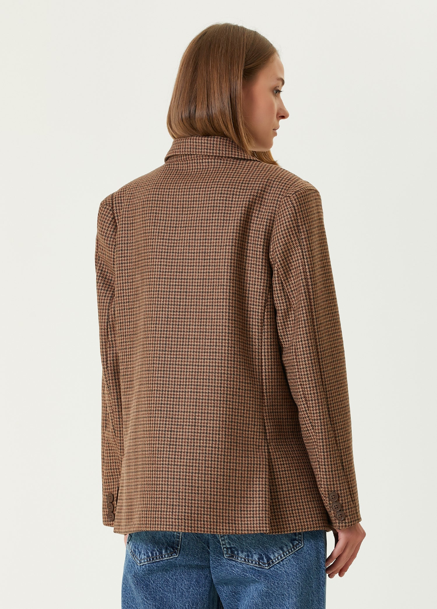 Cotton Big Shoulder Women Blazer Jacket